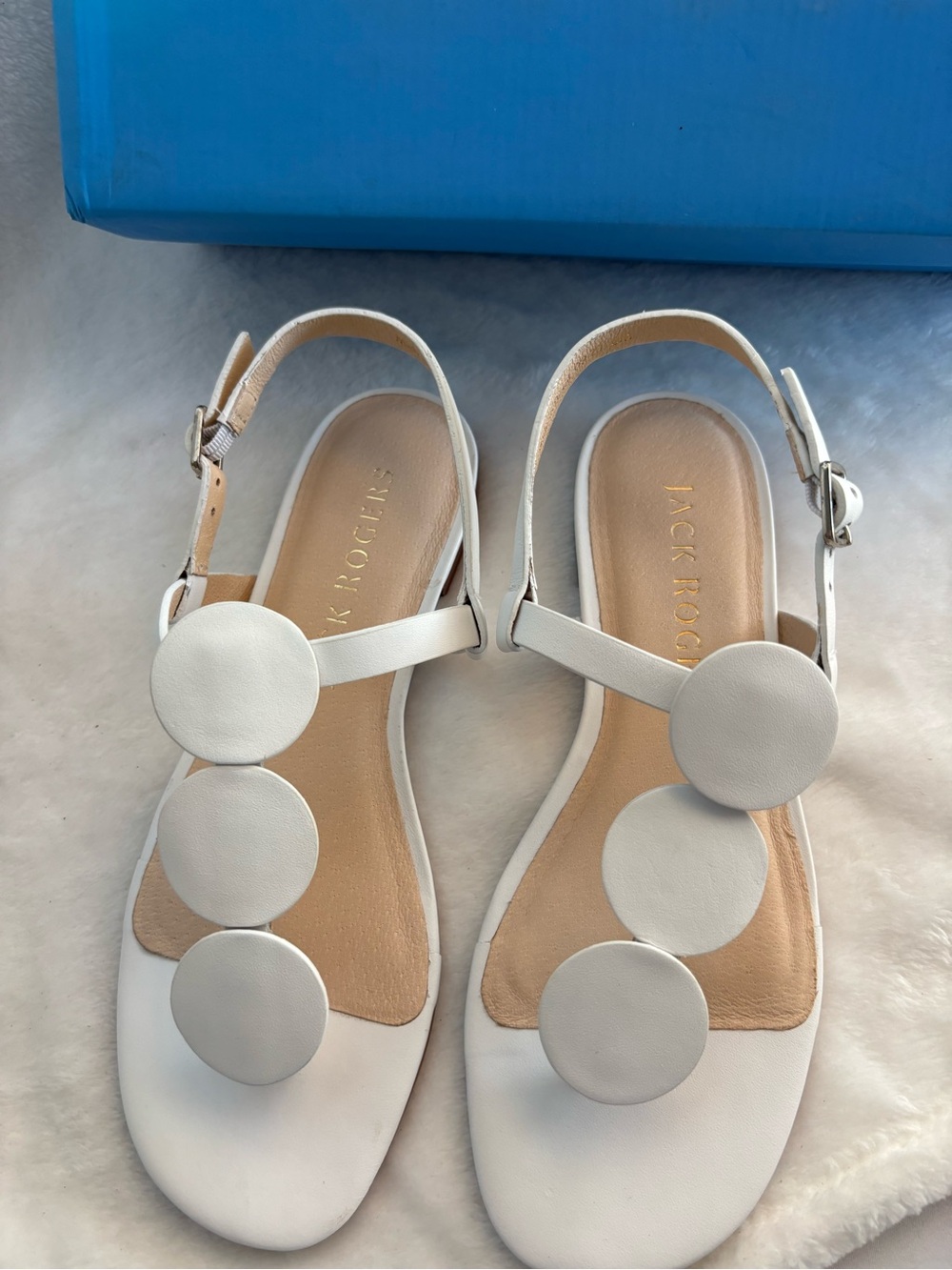 Jack Rogers Women’s Worth Flat Sandal Vanchetta White Size 6M - Picture 5 of 11